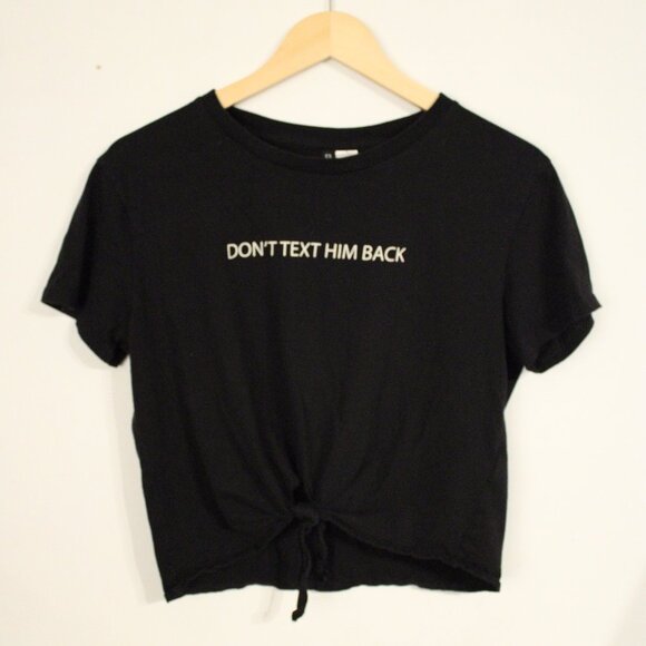 Graphic Cropped Tie T-shirt - Picture 1 of 5